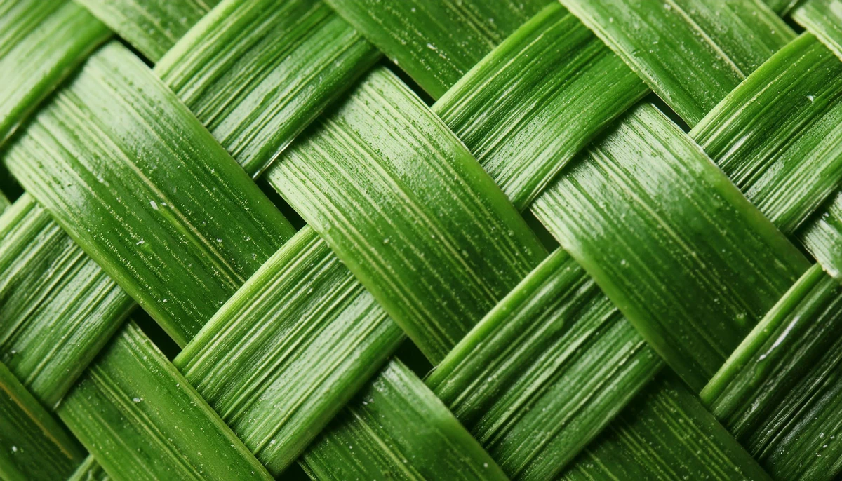 Close up of woven leaf